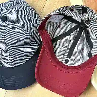 杨同学 小清新条纹杨同学 棉 鸭舌帽 男女同款情侣款