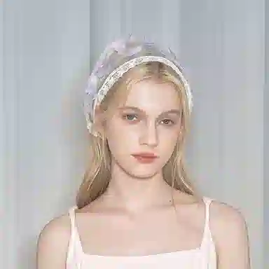 杨同学 蝴蝶蕾丝三角巾 涤纶 头巾 女款