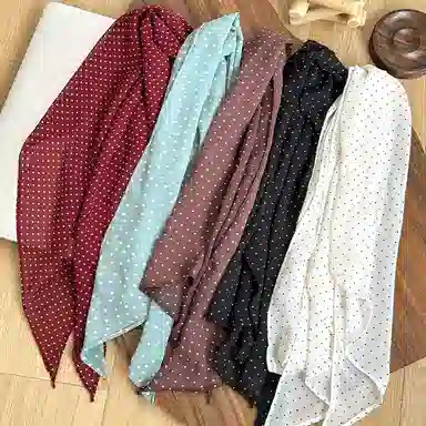 杨同学 春夏雪纺波点涤纶 丝巾 女款