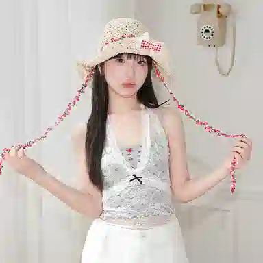 杨同学 夏休闲度假草帽 纸草 防晒帽 女款