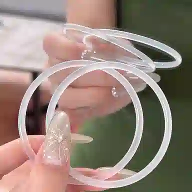 御龙镜 荔枝冻新中式古风一步一响清冷感优雅温柔天蓝色清透莹润温婉双圈美人条 玉髓 玉石手镯 女款