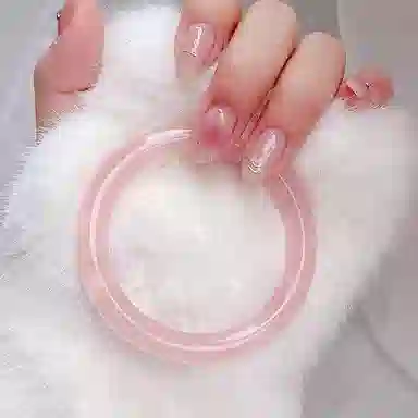 御龙镜 新中式 樱花冰透国风少女粉清晰甜美气质古风经 水晶 玉石手镯 女款