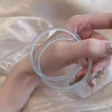 御龙镜 荔枝冻新中式古风一步一响清冷感优雅温柔天蓝色清透莹润温婉双圈美人条 玉髓 玉石手镯 女款