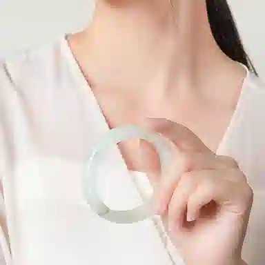 御龙镜 新中式美人镯   森系清新温柔气质简约高级感多翠旗袍玉镯清冷氛围感镯精致轻奢叮当镯#好运 天山翠 手镯 女款