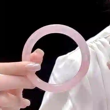 御龙镜 新中式 樱花冰透国风少女粉清晰甜美气质古风经 水晶 玉石手镯 女款