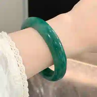 御龙镜 古典飘花  国风新中式旗袍精致气质福禄双全温润#好运 非洲翠 手镯 女款