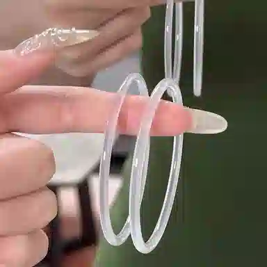 御龙镜 荔枝冻新中式古风一步一响清冷感优雅温柔天蓝色清透莹润温婉双圈美人条 玉髓 玉石手镯 女款