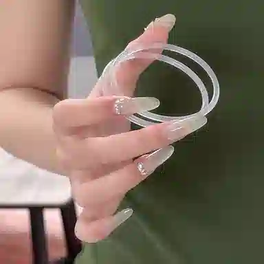 御龙镜 荔枝冻新中式古风一步一响清冷感优雅温柔天蓝色清透莹润温婉双圈美人条 玉髓 玉石手镯 女款