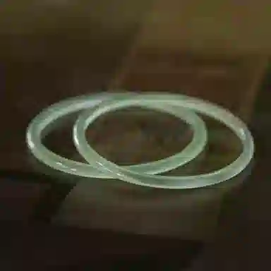 御龙镜 荔枝冻新中式古风一步一响清冷感优雅温柔天蓝色清透莹润温婉双圈美人条 玉髓 玉石手镯 女款