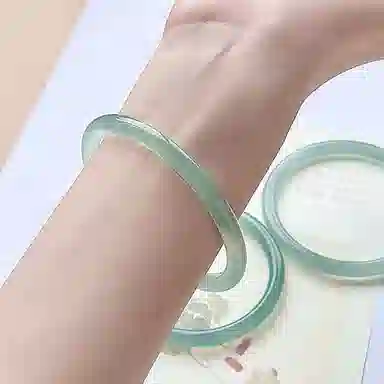 御龙镜 晴水绿油青冰透新中式优雅高级气质 玉髓 手镯 女款