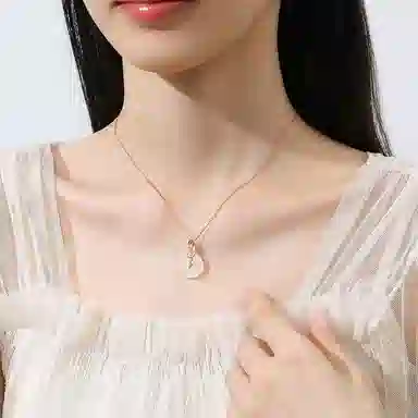 御龙镜 灵蛇平安扣 玉髓 新中式复古国潮小众设计感生肖蛇本命年好运纳福时尚潮流百搭锁骨项链 女款