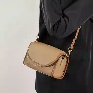 简约休闲手机包女式斜挎包 牛皮 单肩包 女款 大象灰/奶昔白