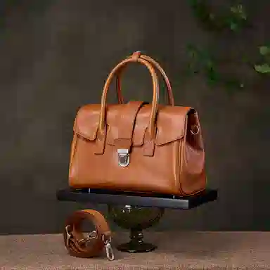 时尚百搭小众设计简约通勤 牛皮 手提包 女款 多色