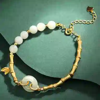 芷悦 平安 和田玉手链 白玉 女款