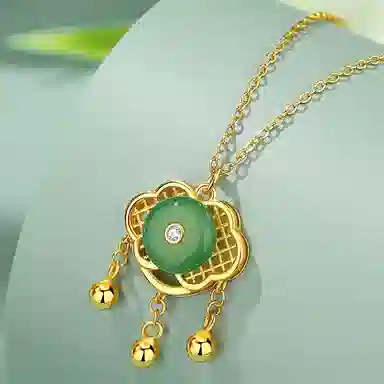 芷悦 如意福锁 平安锁 新中式 玉髓 项链 女款