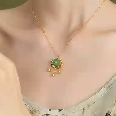 芷悦 如意福锁 平安锁 新中式 玉髓 项链 女款