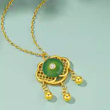 芷悦 如意福锁 平安锁 新中式 玉髓 项链 女款