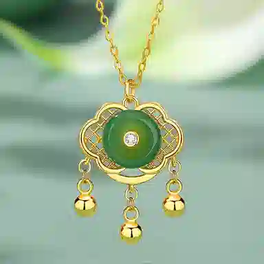 芷悦 如意福锁 平安锁 新中式 玉髓 项链 女款