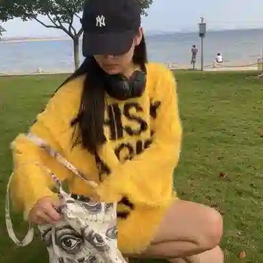 寻星记 美式慵懒风字母连帽百搭休闲潮流针织衫 男女同款
