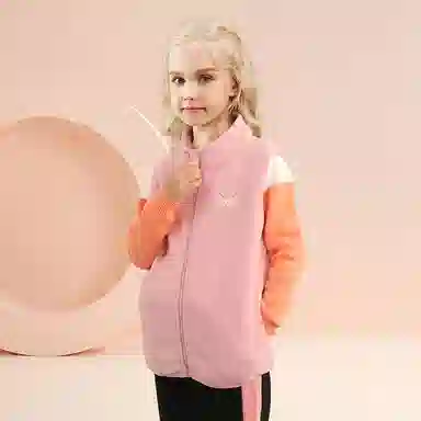 大童 红豆 纯色柔软亲肤舒适马甲 玉粉