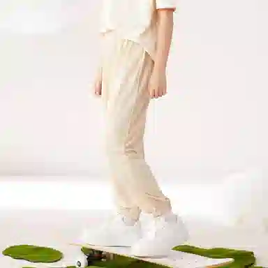 红豆 字母印花薄款束脚休闲裤 儿童款