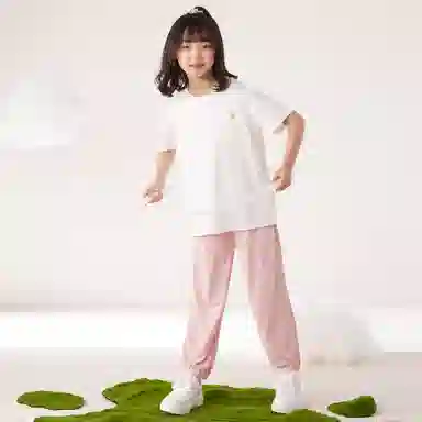 红豆 字母印花薄款束脚休闲裤 儿童款