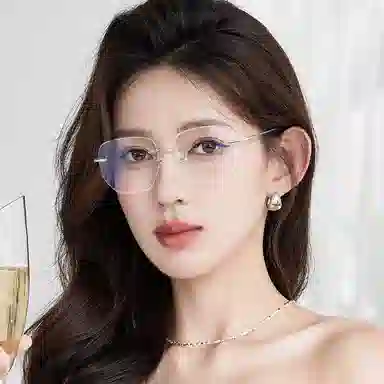 【联系客服可配度数】 苍木优品 超轻无框近视眼镜女纯欲系列/百搭有型/素颜显白/百搭显瘦 纯钛 方形 镜架 男女同款情侣款