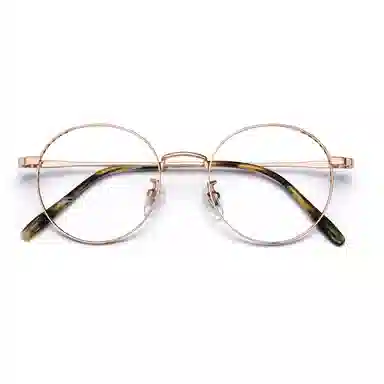 【可配度数】 苍木优品 时尚镂空系列框纯钛金丝近视镜框超轻金属镜架 合金β钛 圆形 功能性眼镜 女款