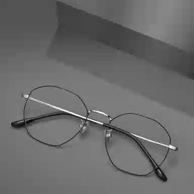 苍木优品 斯文学生超轻框可配近视镜片多边形全框细边防 β钛 不规则形 光学镜架 男女同款情侣款