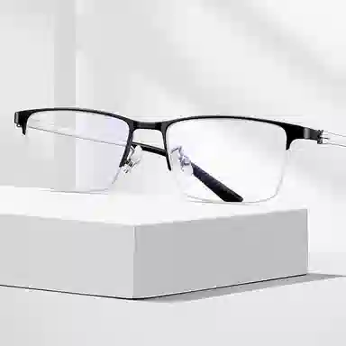 苍木优品 超轻近视商务半框专业 合金β钛 眉毛框/眉线框 光学镜架 男款