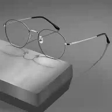 苍木优品 斯文学生超轻框可配近视镜片多边形全框细边防 β钛 不规则形 光学镜架 男女同款情侣款