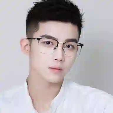 【联系客服可配度数】 苍木优品 近视理工半框可配度数斯文眉线框 合金β钛 方形 光学镜架 男女同款情侣款