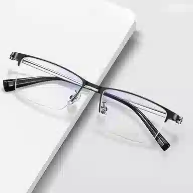 苍木优品 超轻近视商务半框专业 合金β钛 眉毛框/眉线框 光学镜架 男款