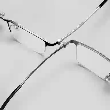 苍木优品 超轻近视商务半框专业 合金β钛 眉毛框/眉线框 光学镜架 男款