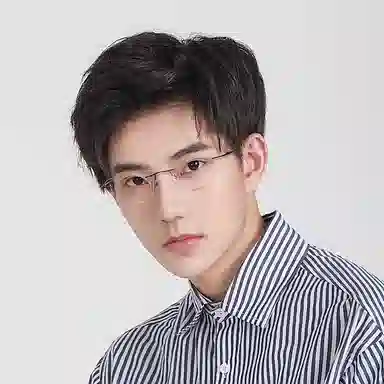 【联系客服可配度数】 苍木优品 超轻纯钛金丝边无框近视镜框男大脸金边斯文败类无边框钛架可佩镜片 功能性眼镜 男女同款情侣款