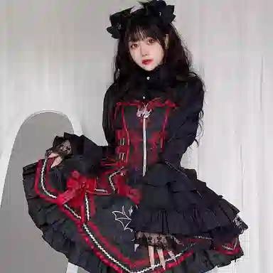 豹了个猫 暗香蝠动姬袖内搭 哥特风打底暗黑长袖衬衫 女款