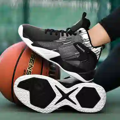 MUSNODO High Top Basketball Shoes Black White