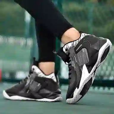 MUSNODO High Top Basketball Shoes Black White