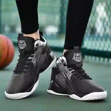 MUSNODO High Top Basketball Shoes Black White