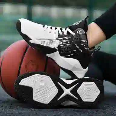 MUSNODO High Top Basketball Shoes Black White