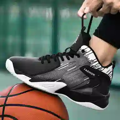 MUSNODO High Top Basketball Shoes Black White