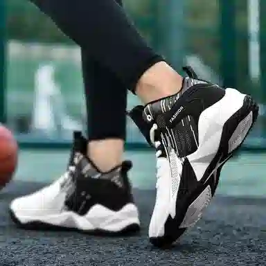MUSNODO High Top Basketball Shoes Black White