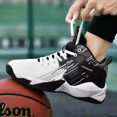 MUSNODO High Top Basketball Shoes Black White