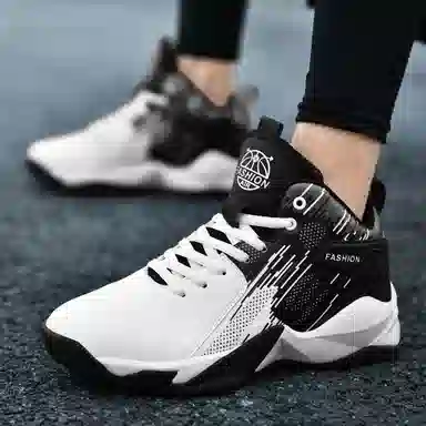 MUSNODO High Top Basketball Shoes Black White