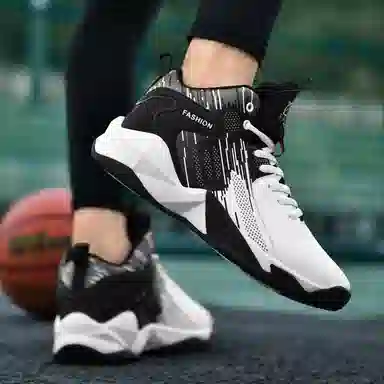 MUSNODO High Top Basketball Shoes Black White