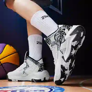 MUSNODO Basketball Shoes Black White