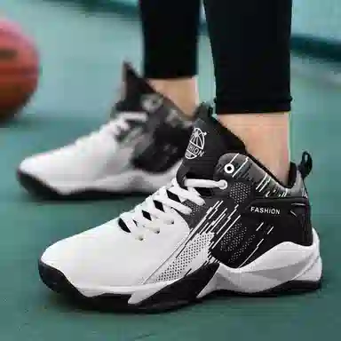 MUSNODO High Top Basketball Shoes Black White