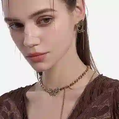 Masw Vintage Metal Butterfly Earrings