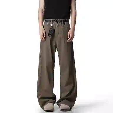 中国航天 美式高街复古水洗休闲裤 男女同款