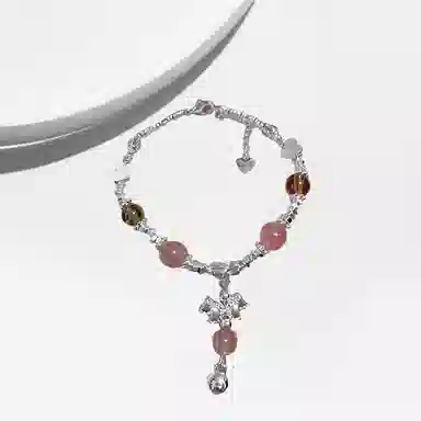 大唐国鼎 碎银子蝴蝶 学院风 小众设计  时尚简约 有钱花 柔美 好运 猫眼石 手链 女款